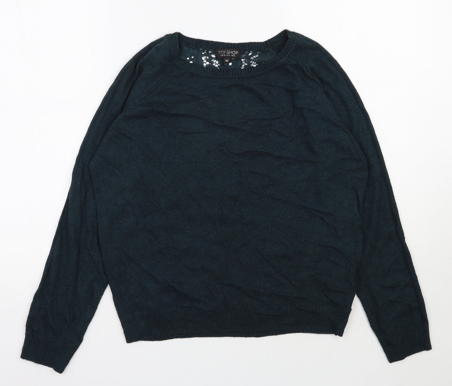 Womens UK Size 8 Topshop Green Pullover Jumper