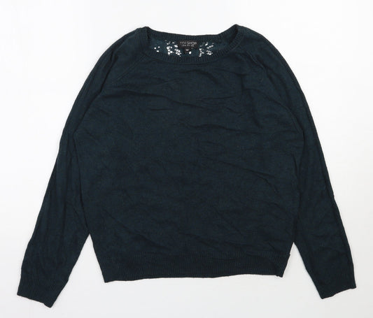 Womens UK Size 8 Topshop Green Pullover Jumper