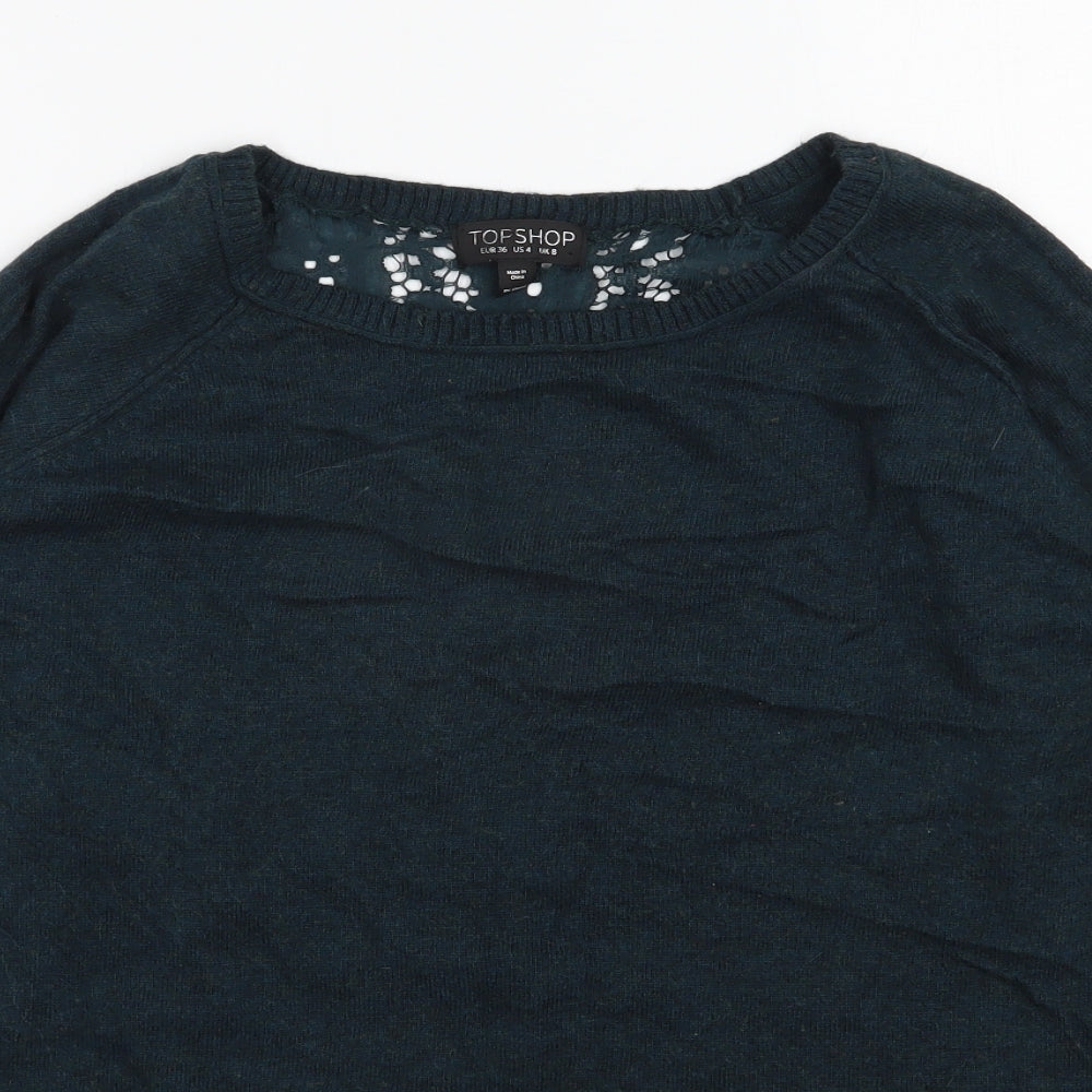 Womens UK Size 8 Topshop Green Pullover Jumper