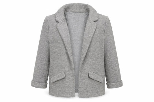 Front view of Tu women’s grey v-neck polyester cardigan jumper, size UK 12