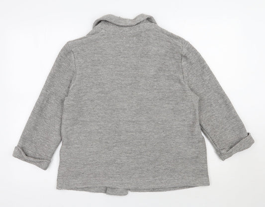 TU Womens Grey V-Neck  Polyester Cardigan Jumper Size 12