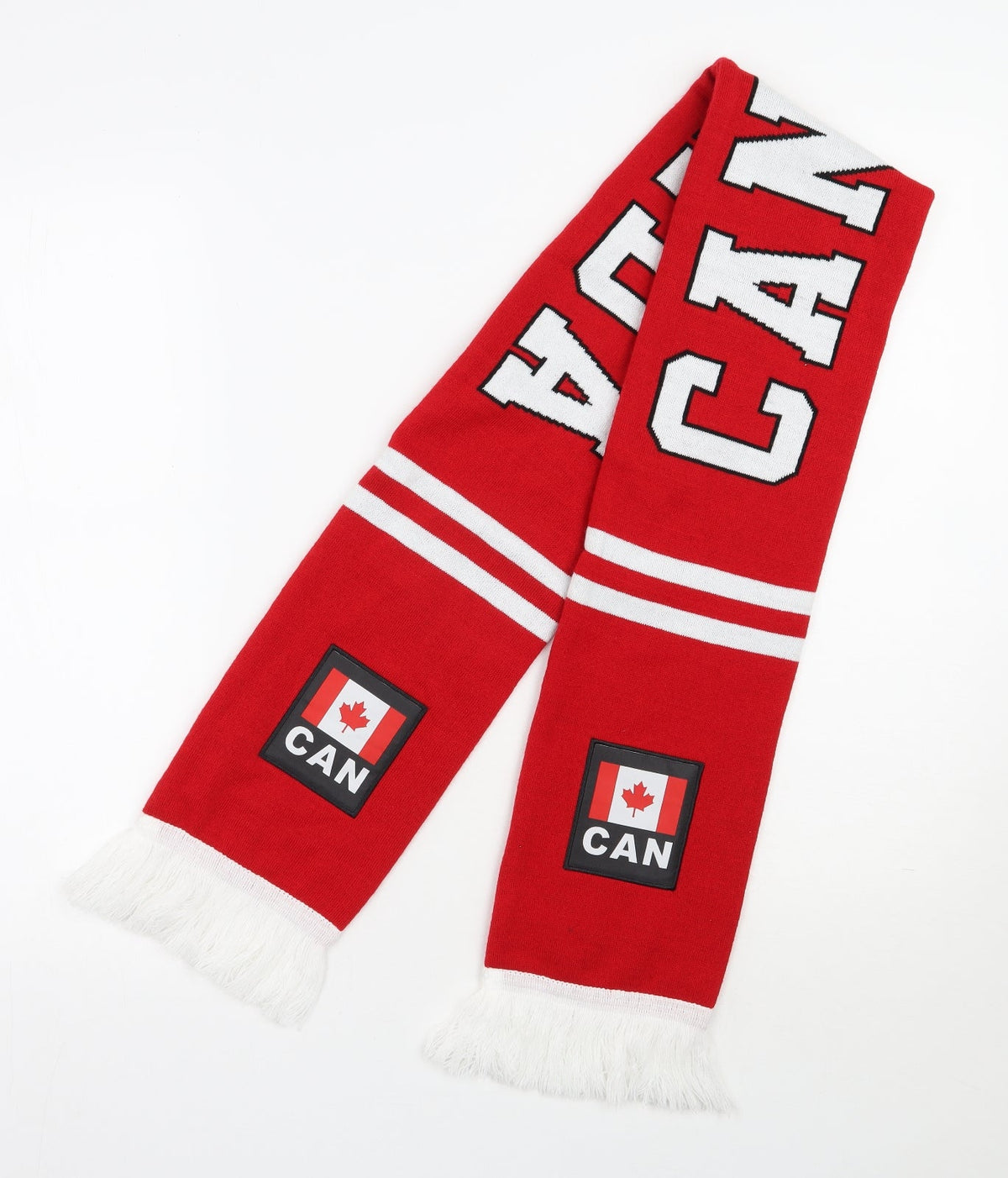 Front view of Neh.com unisex red acrylic scarf size regular - canada