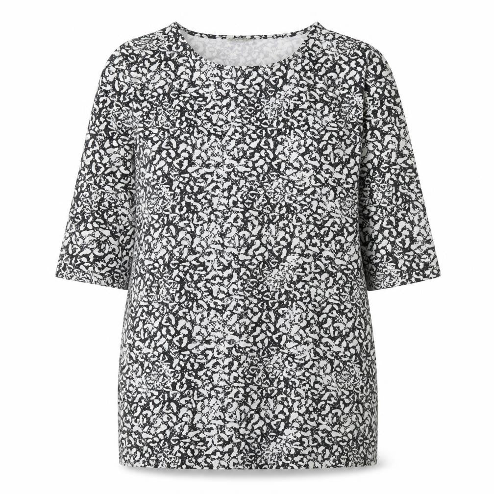 Womens UK Size 12 Papaya Black Basic Blouse