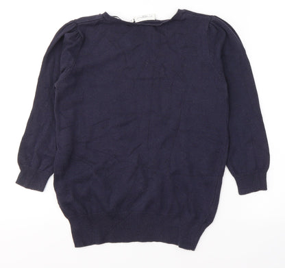 Womens UK Size 8 New Look Blue Jersey T-Shirt