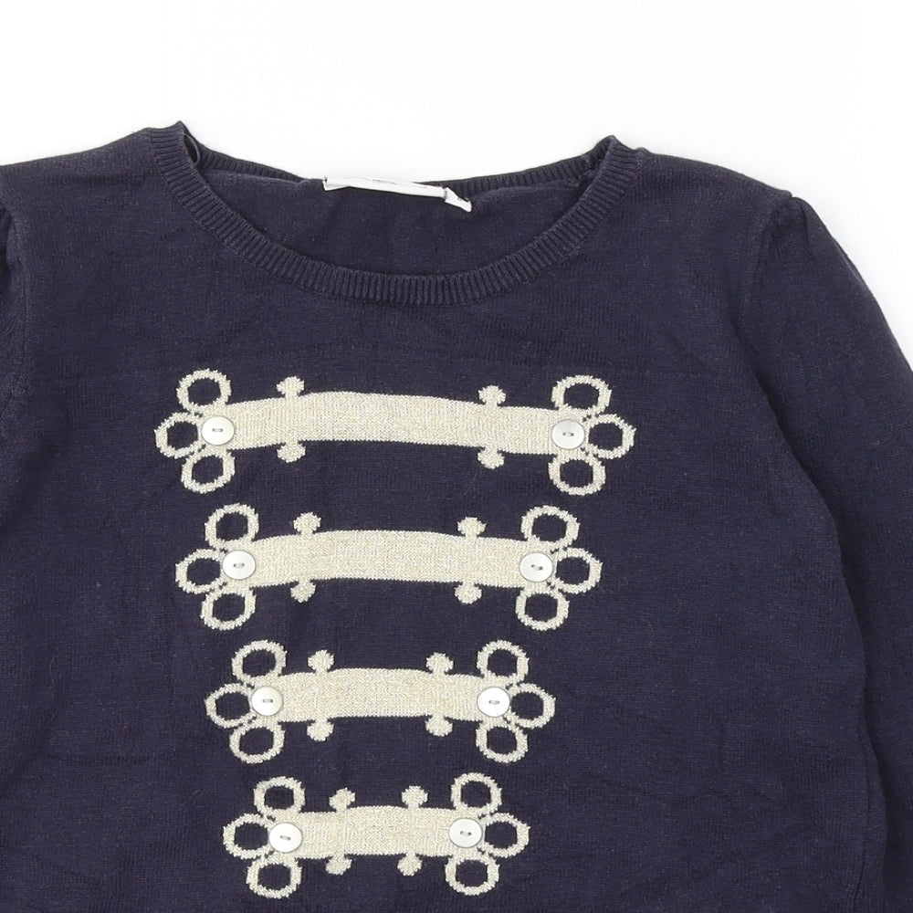 Womens UK Size 8 New Look Blue Jersey T-Shirt