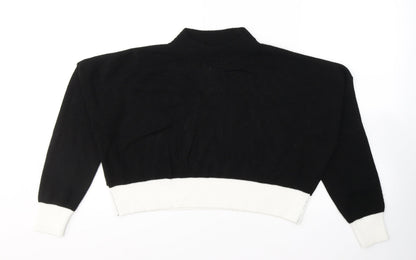 Womens UK Size L PRETTYLITTLETHING Black Cropped T-Shirt
