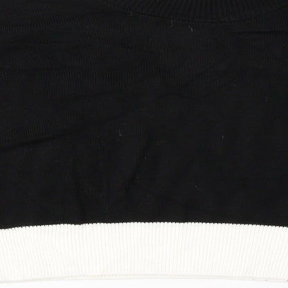 Womens UK Size L PRETTYLITTLETHING Black Cropped T-Shirt
