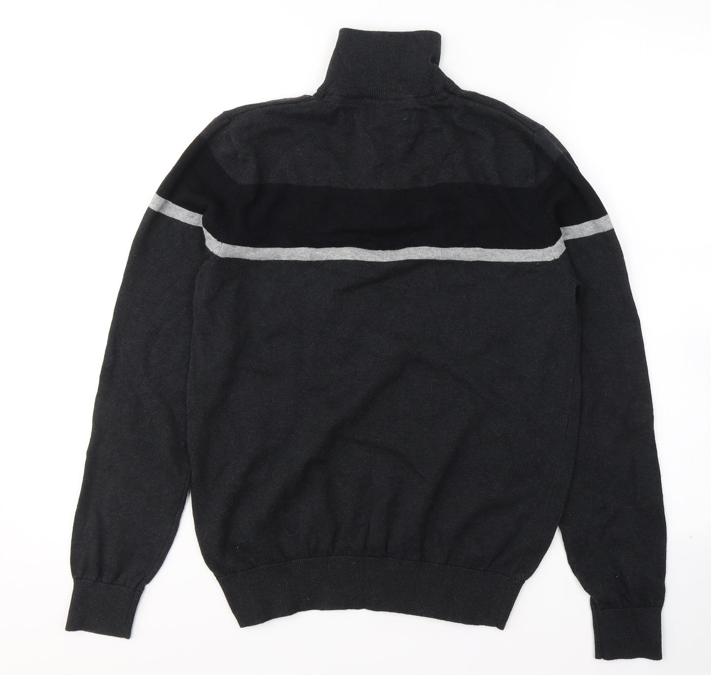TU Mens Black  Cotton Pullover Sweatshirt Size S