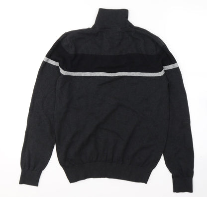 TU Mens Black  Cotton Pullover Sweatshirt Size S