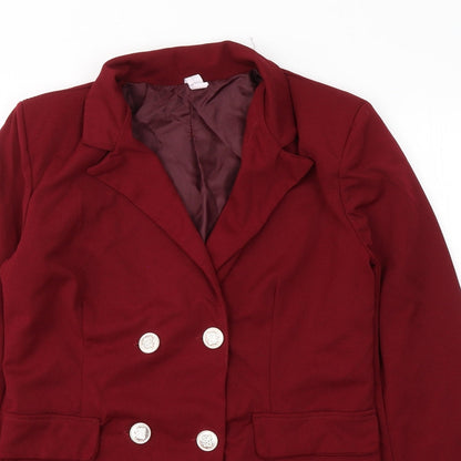 Made in Italy Womens Red   Jacket Blazer Size M  Button