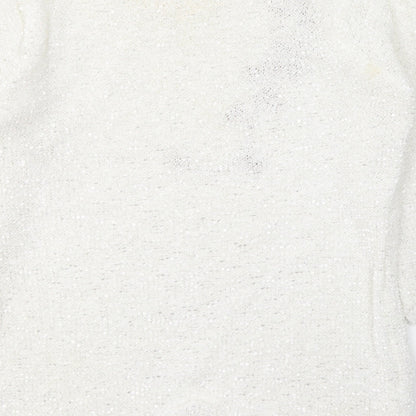 Womens UK Size M Debenhams White Pullover Jumper