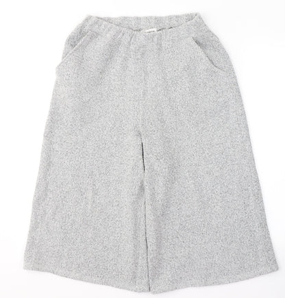Native Youth Womens Grey  Acrylic Cropped Trousers Size S L20 in Regular