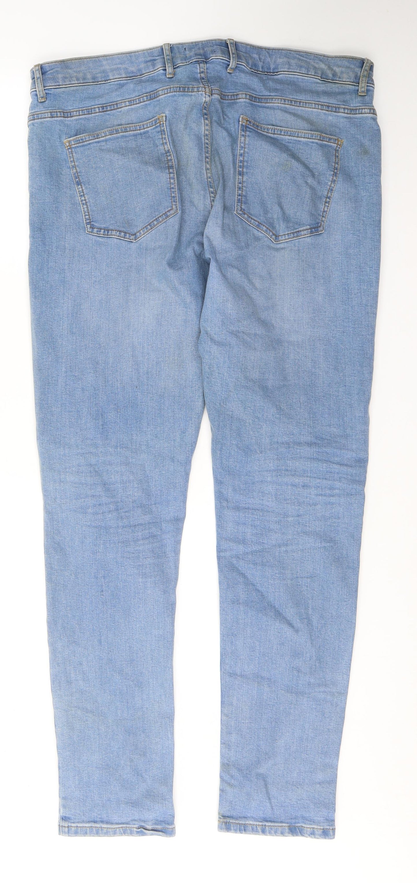 River Island Womens Blue  Cotton Skinny Jeans Size 36 in L34 in Regular Button