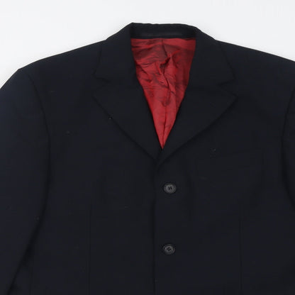 Mens UK Size 38 REMUS Regular Black Suit Jacket