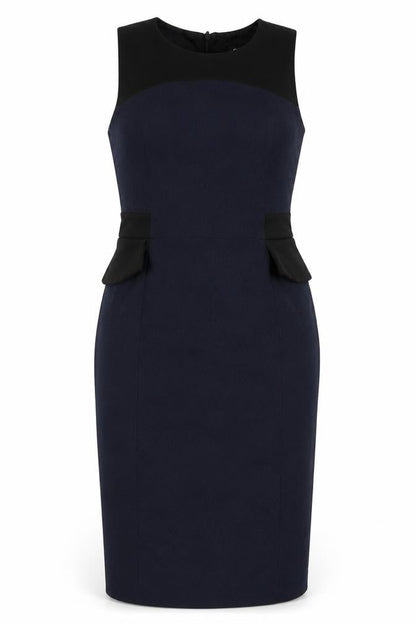 Oasis Womens Blue  Polyester Bodycon  Size 10  Crew Neck Zip