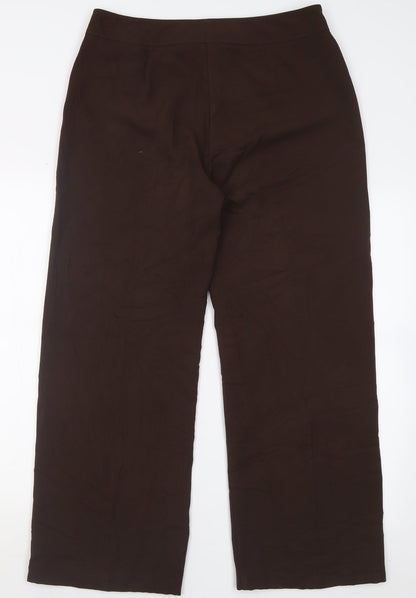 Womens UK Size 14 Gold Regular Fit  Brown Trousers