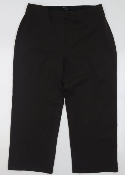 Jennifer & Grace Womens Brown  Polyester Trousers  Size 16 L27 in Regular Hook & Eye