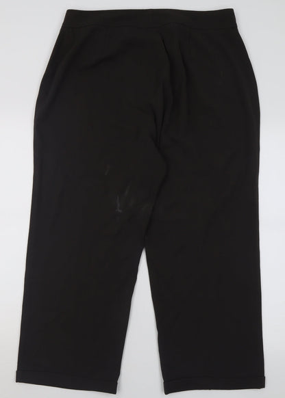 Jennifer & Grace Womens Brown  Polyester Trousers  Size 16 L27 in Regular Hook & Eye