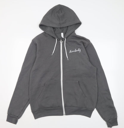 Canvas Womens Grey  Cotton Full Zip Hoodie Size M  Zip - homebody