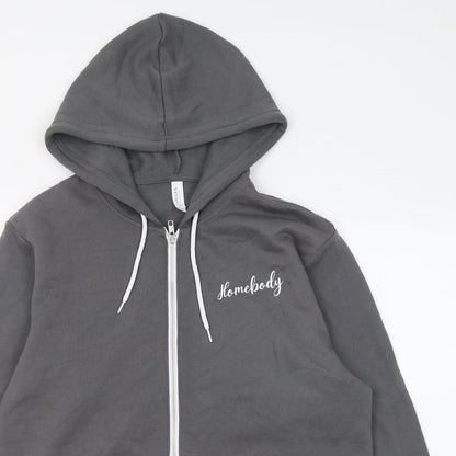 Canvas Womens Grey  Cotton Full Zip Hoodie Size M  Zip - homebody