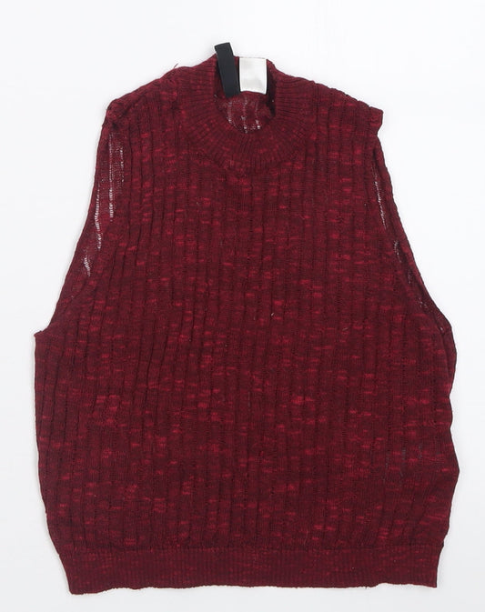 H&M Womens Red  Polyester Cropped Tank Size XS Crew Neck