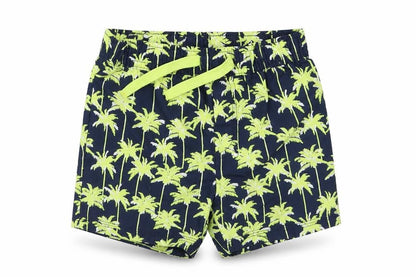 Front view of Primark boys’ green polyester cropped trousers, size 12-18, months tie