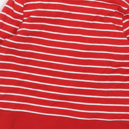 George Baby Red Striped Cotton Basic Casual Size 12-18 Months Crew Neck Pullover