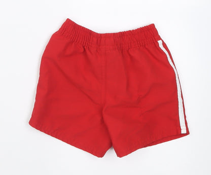 Primark Boys Red  Polyester Cropped Trousers Size 9-12 Months  Tie