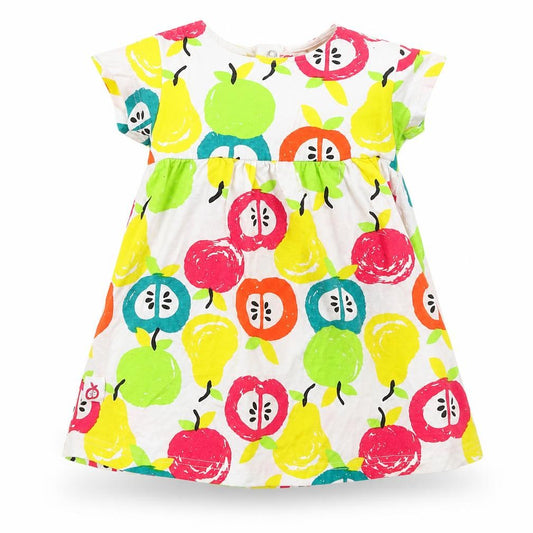 babybol Girls Multicoloured Geometric Cotton A-Line  Size 18 Months  Crew Neck Button