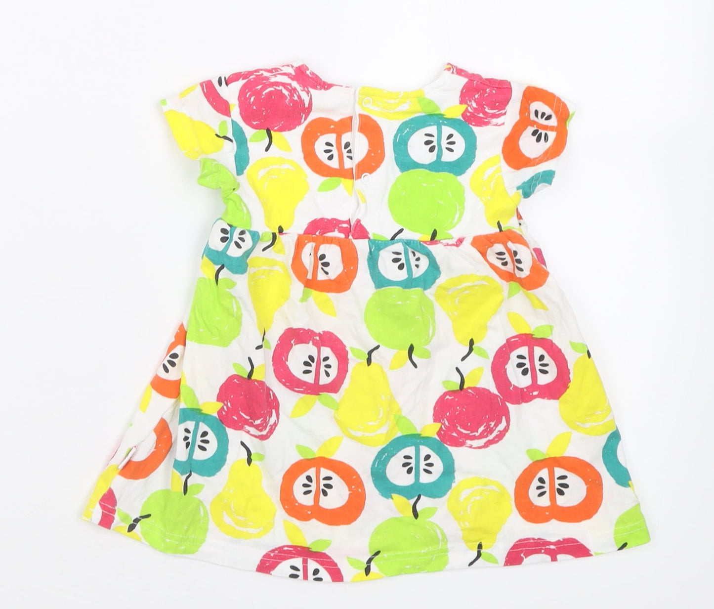 babybol Girls Multicoloured Geometric Cotton A-Line  Size 18 Months  Crew Neck Button