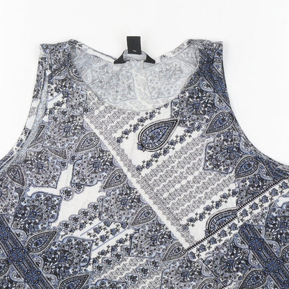 New Look Womens Multicoloured Paisley Cotton Basic Tank Size 12 Round Neck