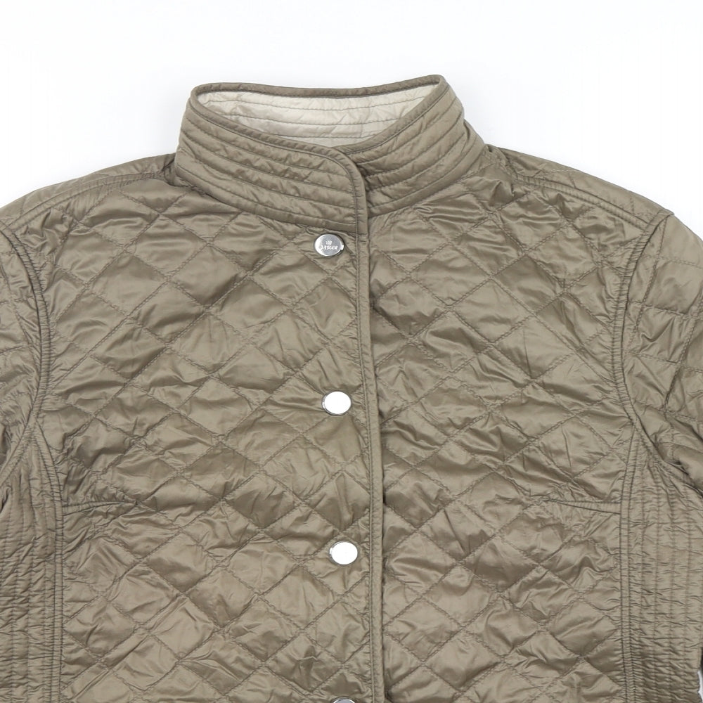 Basler  Womens Green   Quilted Jacket Size 10  Snap