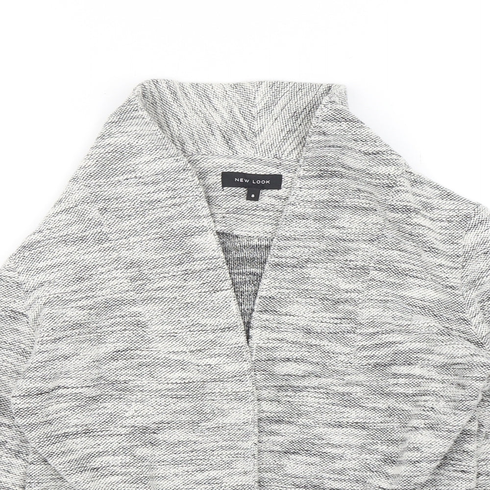 New Look Womens Grey  Cotton Jacket Blazer Size 8