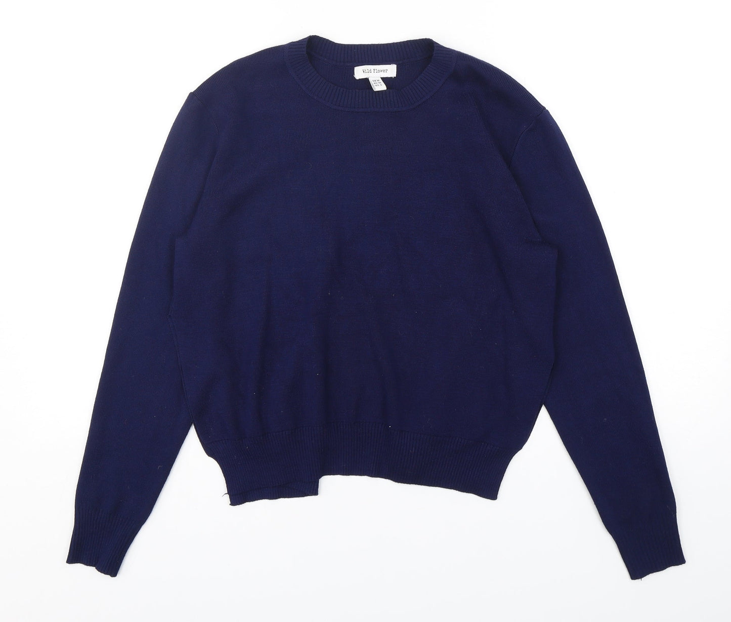 Womens UK Size M Wild Flower Blue Pullover Jumper