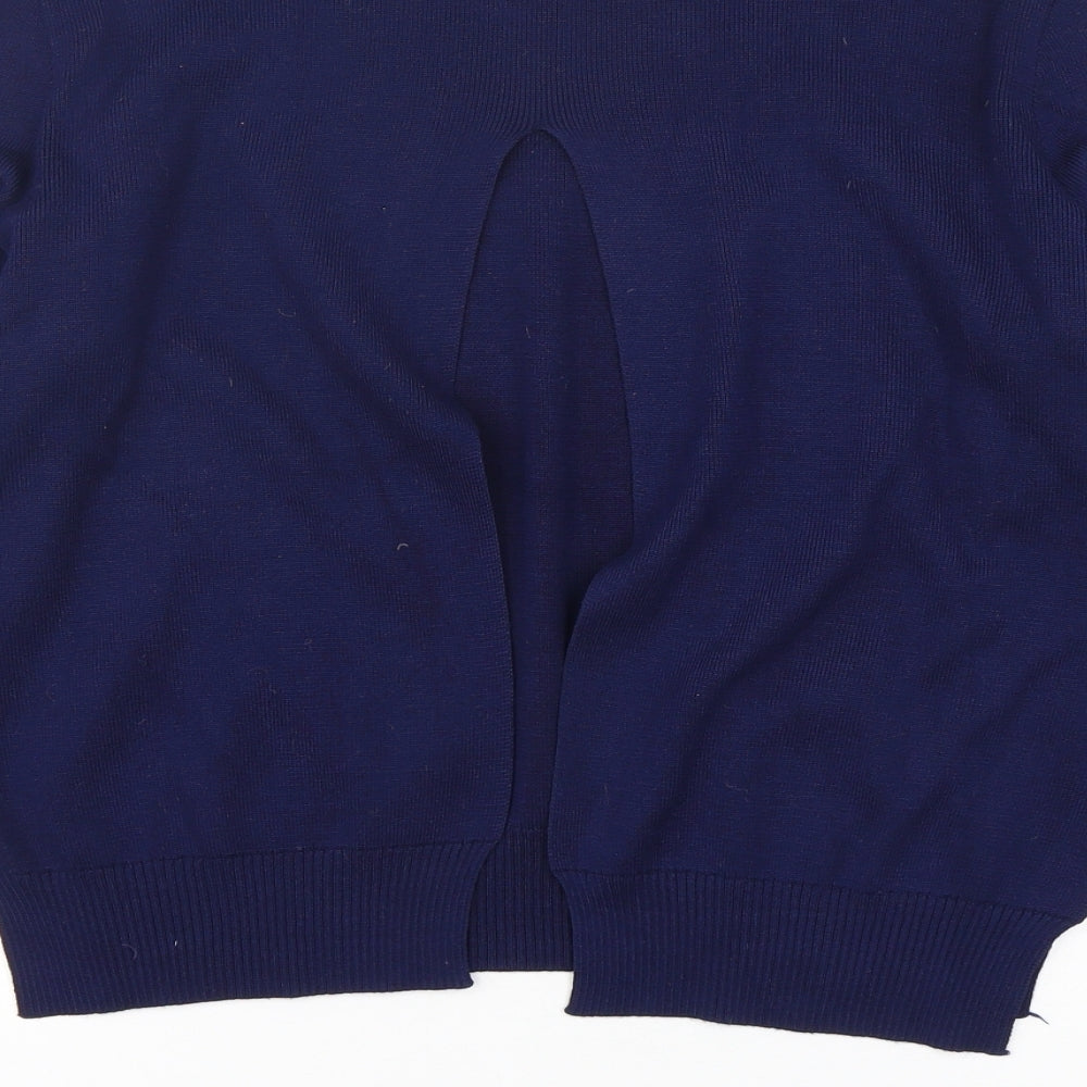 Womens UK Size M Wild Flower Blue Pullover Jumper