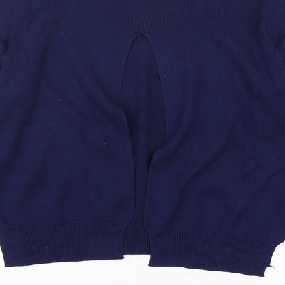 Womens UK Size M Wild Flower Blue Pullover Jumper