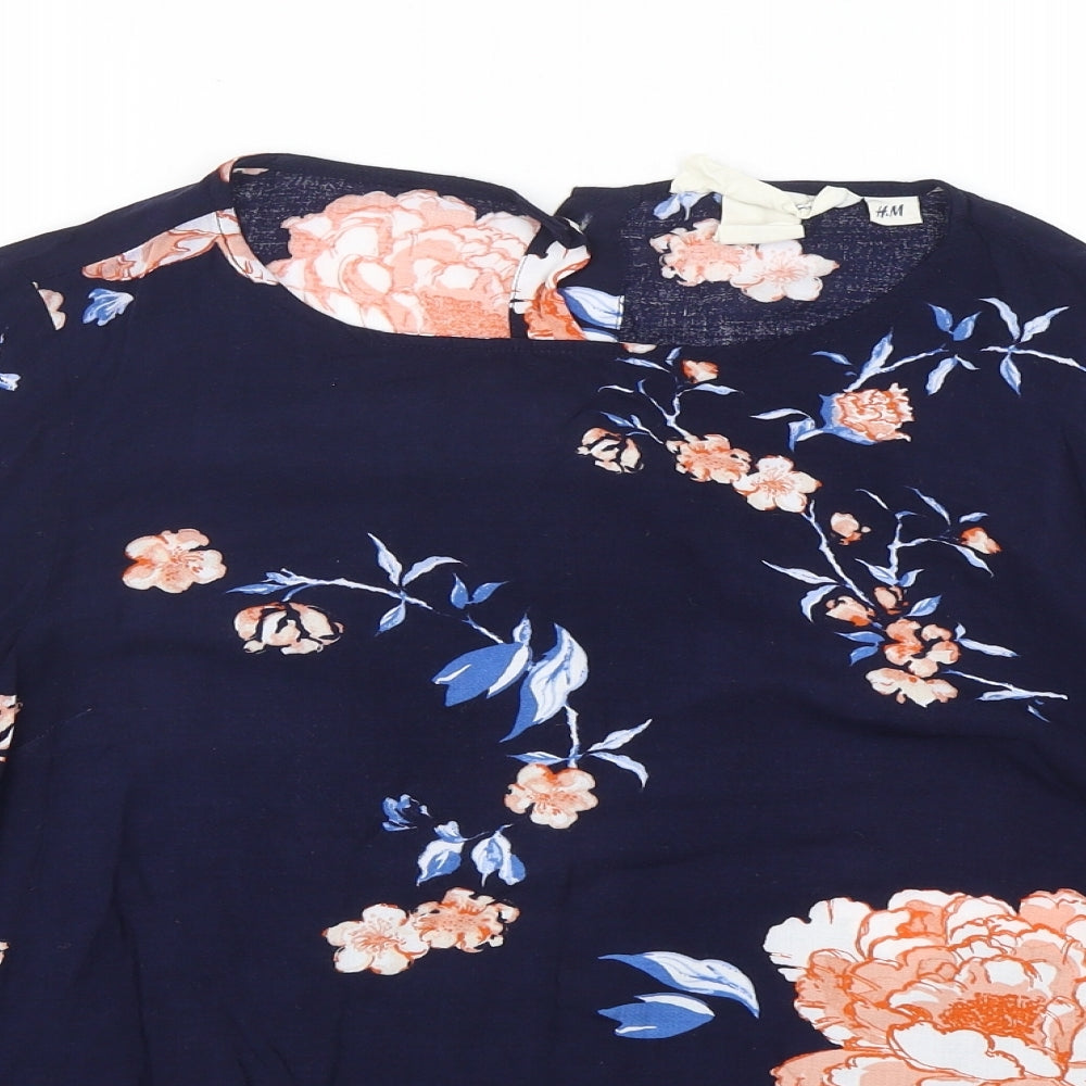 Womens UK Size 6 H&M Multicoloured Basic Blouse