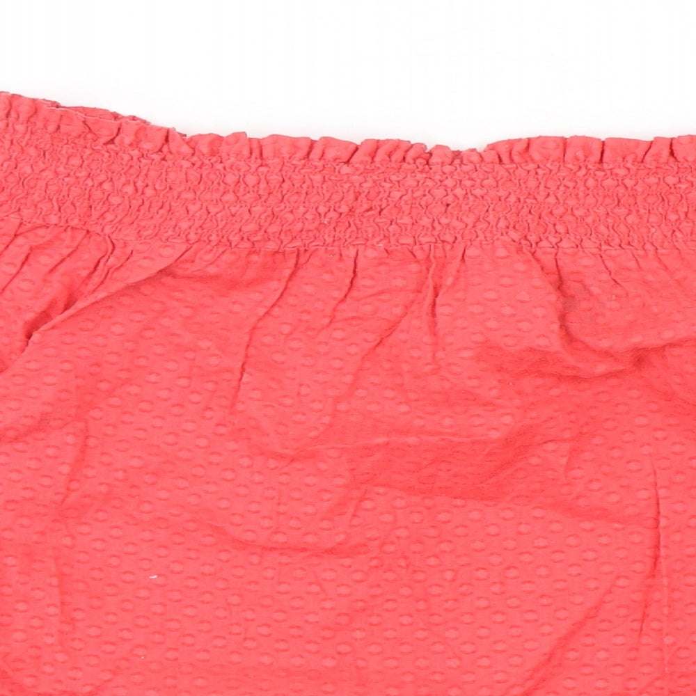 Primark Womens Pink  Cotton Basic Blouse Size 6 Boat Neck