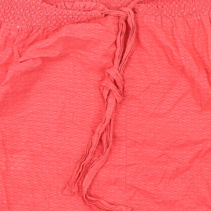 Primark Womens Pink  Cotton Basic Blouse Size 6 Boat Neck