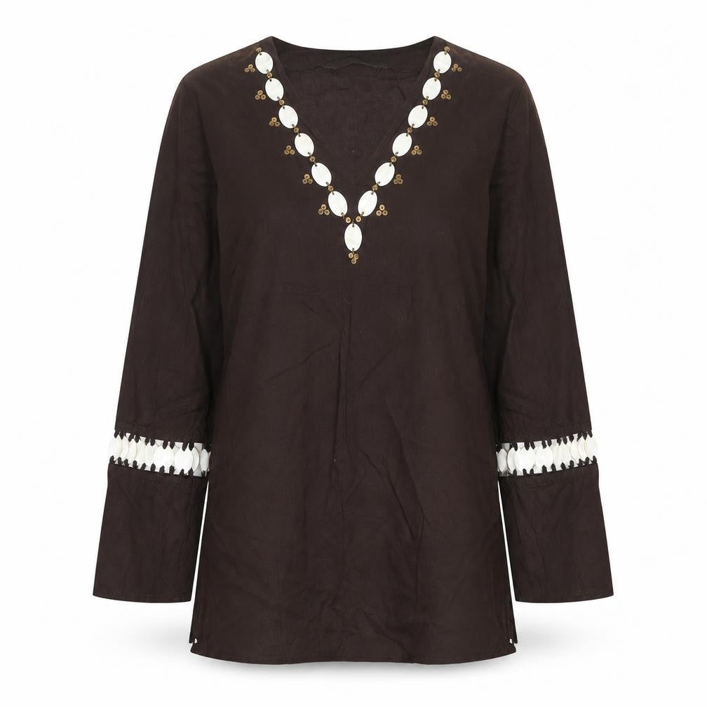 Womens UK Size 12 Marks and Spencer Brown Basic Blouse