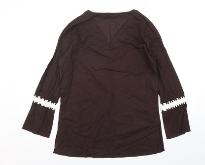 Womens UK Size 12 Marks and Spencer Brown Basic Blouse