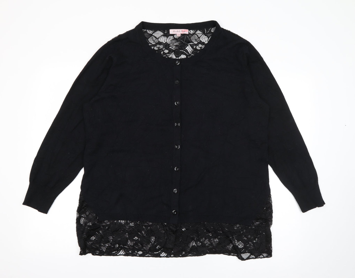 Womens UK Size 18 Michele Hope Black Cardigan Jumper