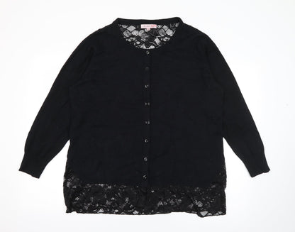 Womens UK Size 18 Michele Hope Black Cardigan Jumper