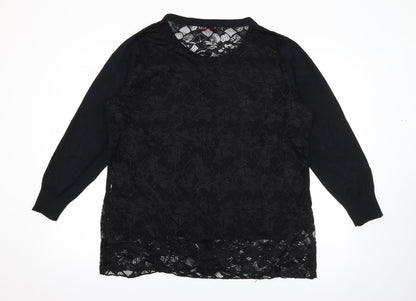 Womens UK Size 18 Michele Hope Black Cardigan Jumper