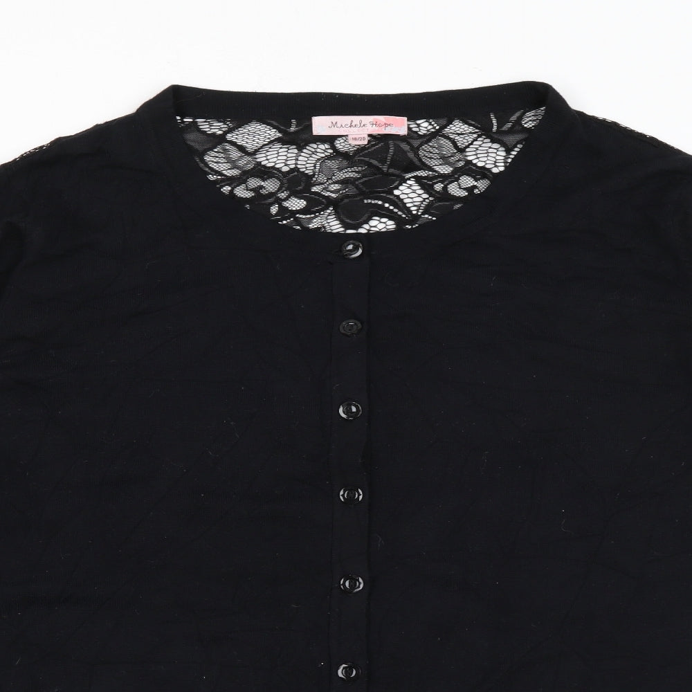 Womens UK Size 18 Michele Hope Black Cardigan Jumper