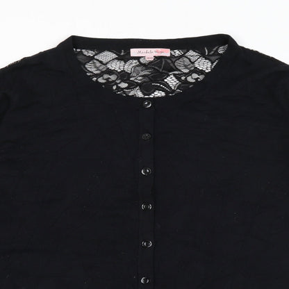 Womens UK Size 18 Michele Hope Black Cardigan Jumper
