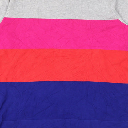 Nutmeg Womens Multicoloured Scoop Neck Striped Viscose Pullover Jumper Size 8