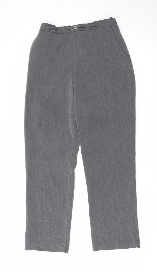 Womens UK Size 14 Preworn Regular Fit  Grey Trousers
