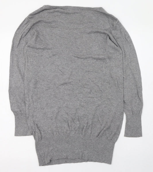 Klass Womens Grey Scoop Neck  Viscose Pullover Jumper Size 8