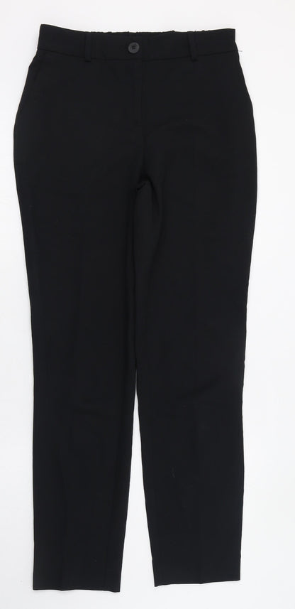 Dunnes Stores Womens Black  Polyester Trousers  Size 8 L28 in Regular Zip